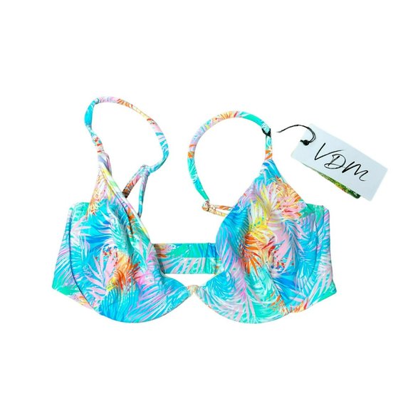 VDM The Label Other - NWT Revolve VDM The Label Heidi Underwire Bikini Top Pastel Palm Tropical Medium